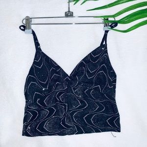 Sparkly Black Crop Top